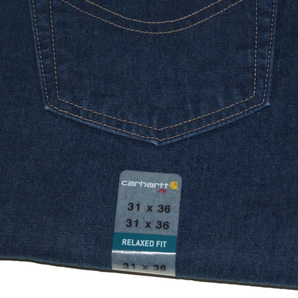CARHARTT Men's 31x36 Flame Resistant Signature Denim Dungaree Jeans NEW - Picture 5 of 5